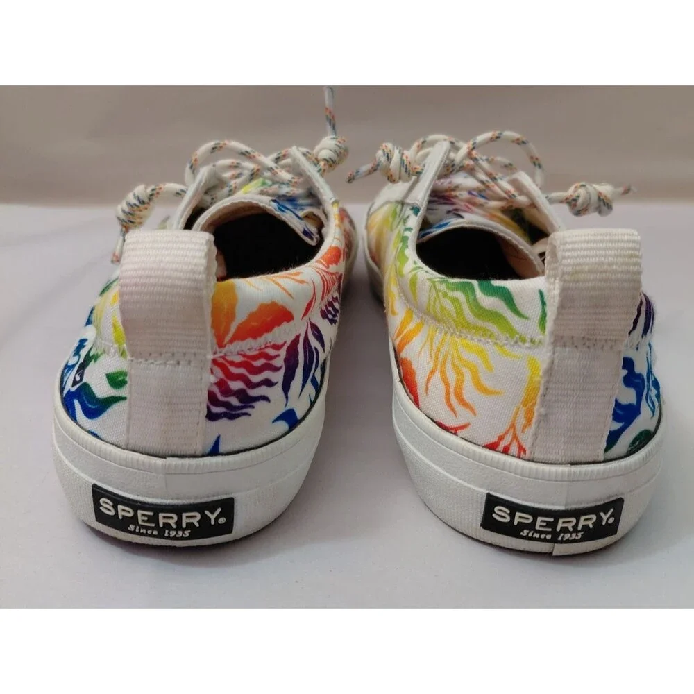 Sperry STS87526 Crest Vibe Pride Women 10M Multicolor Classic Sneaker Boat Shoes